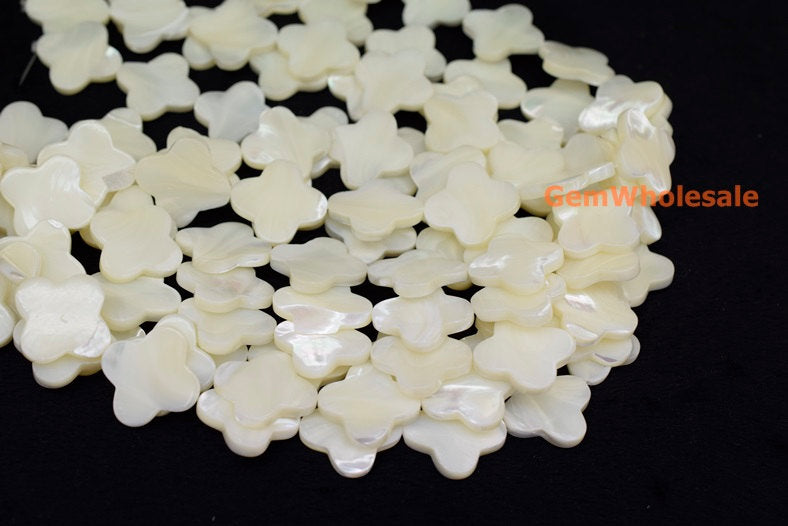 15.5" 8mm/10mm/12mm white MOP Quatrefoil Beads,mother of pearl