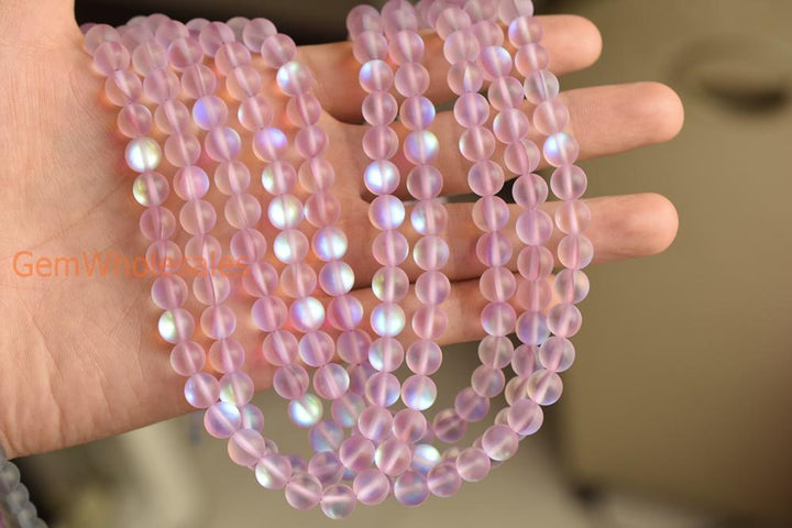 Synthetic Moonstone - Round- beads supplier