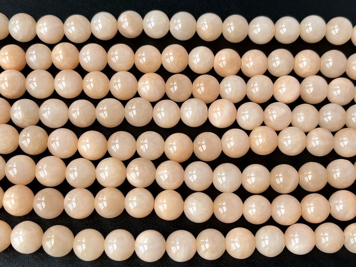 15.5" 8mm/10mm/12mm peach yellow dyed jade Round beads