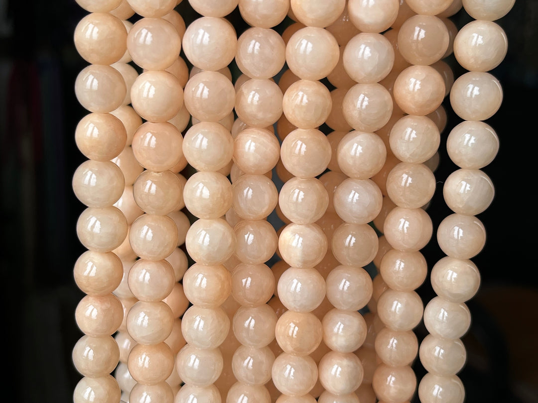15.5" 8mm/10mm/12mm peach yellow dyed jade Round beads