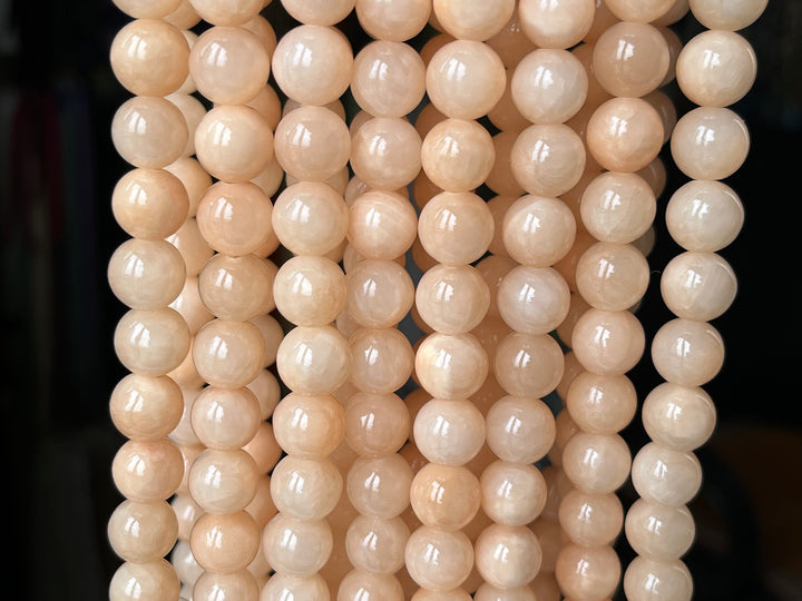 15.5" 8mm/10mm/12mm peach yellow dyed jade Round beads