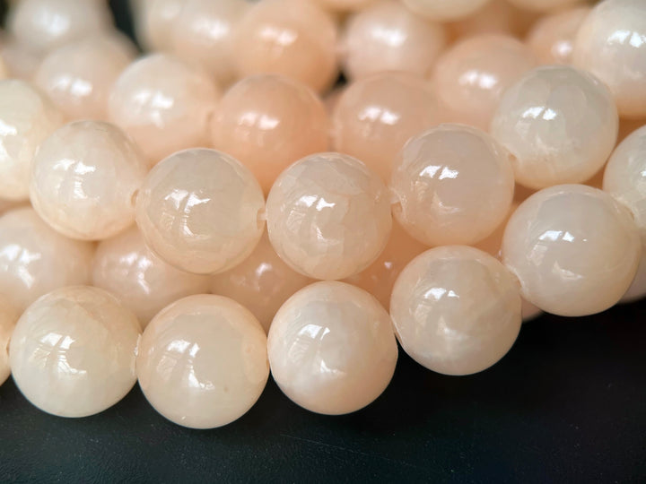 15.5" 8mm/10mm/12mm peach yellow dyed jade Round beads