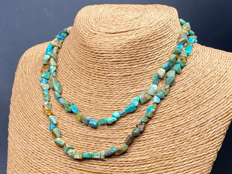 Turquoise nuggets beads necklace