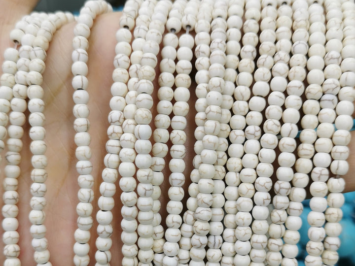 15" 4mm white Magnesite round jewelry Beads