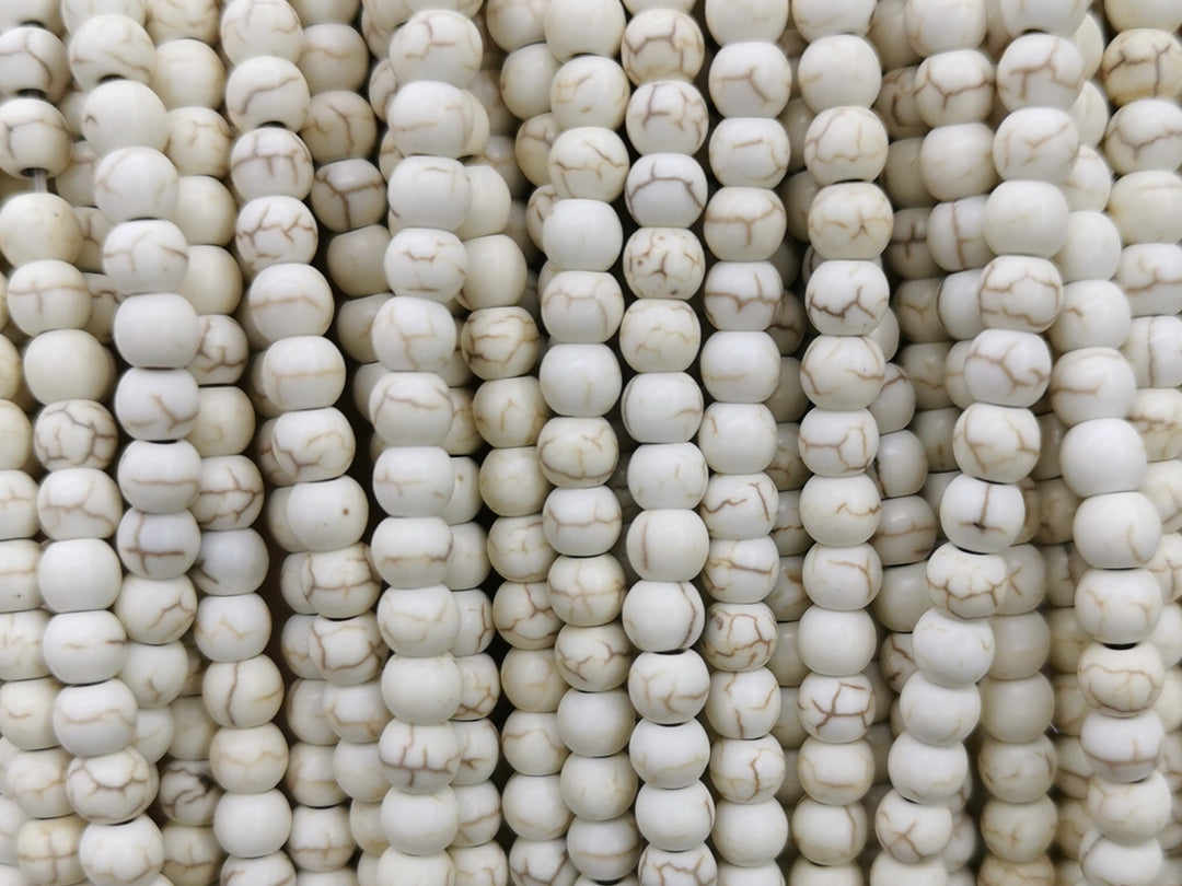 15" 4mm white Magnesite round jewelry Beads