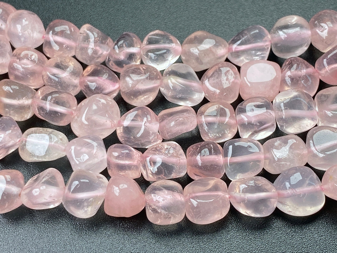 15.5" 8x10mm Natural rose quartz pebbles/nugget beads