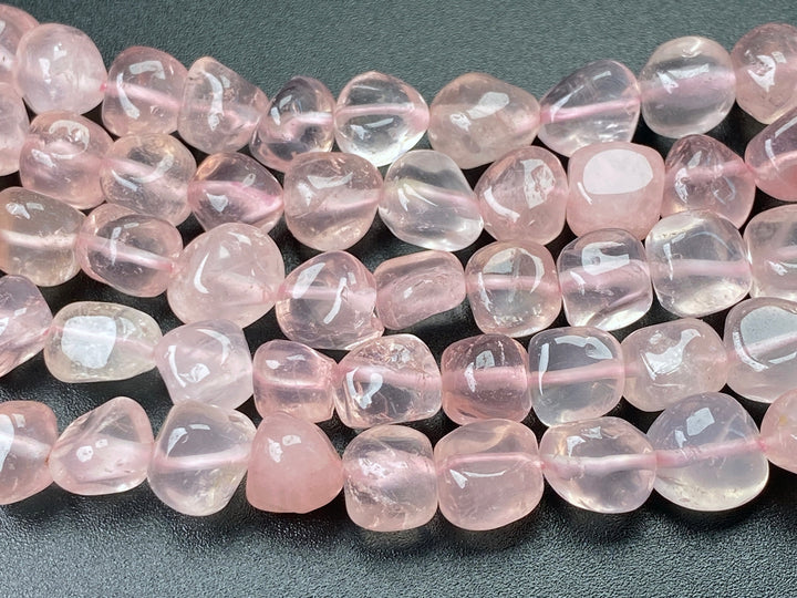 15.5" 8x10mm Natural rose quartz pebbles/nugget beads
