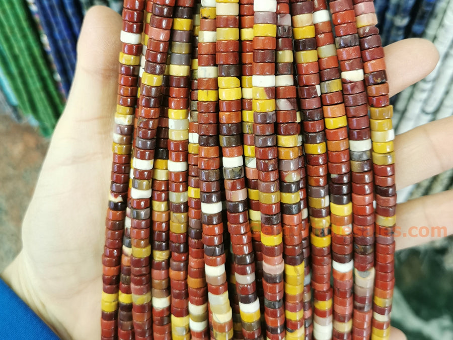 15" 3x6mm natural mookaite/moukite stone Heishi beads
