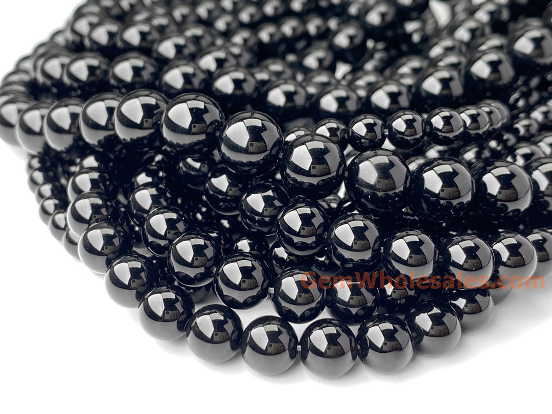15.5" 4mm black Agate(onyx) Round beads for jewelry making