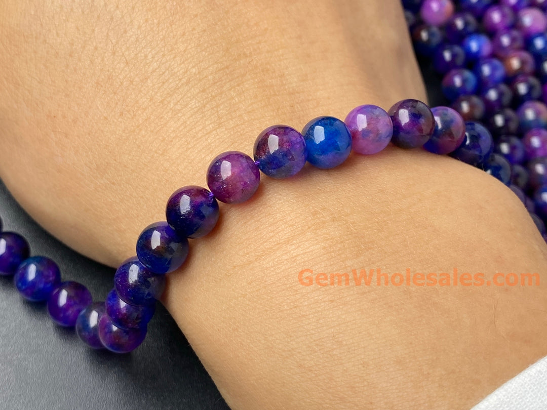 15" 8mm/10mm Starry Sky color Malaysian jade Round beads