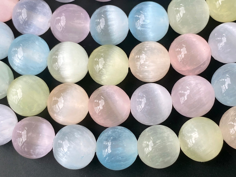 15" 8mm Multi rainbow color calcite stone round beads