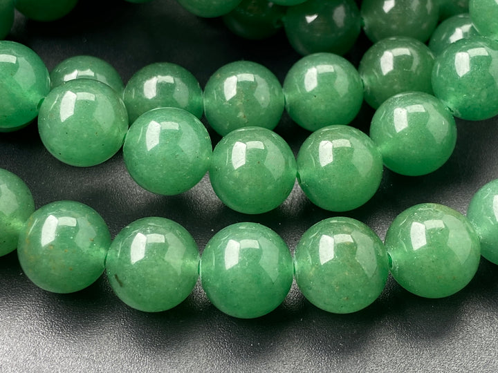 15" 10mm/12mm natural Deep green aventurine round beads
