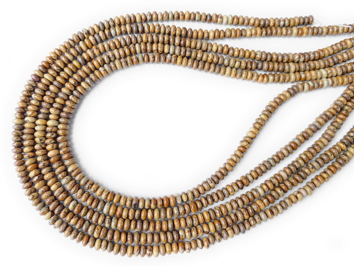 2x4mm Natural picture jasper stone rondelle beads, roundel beads