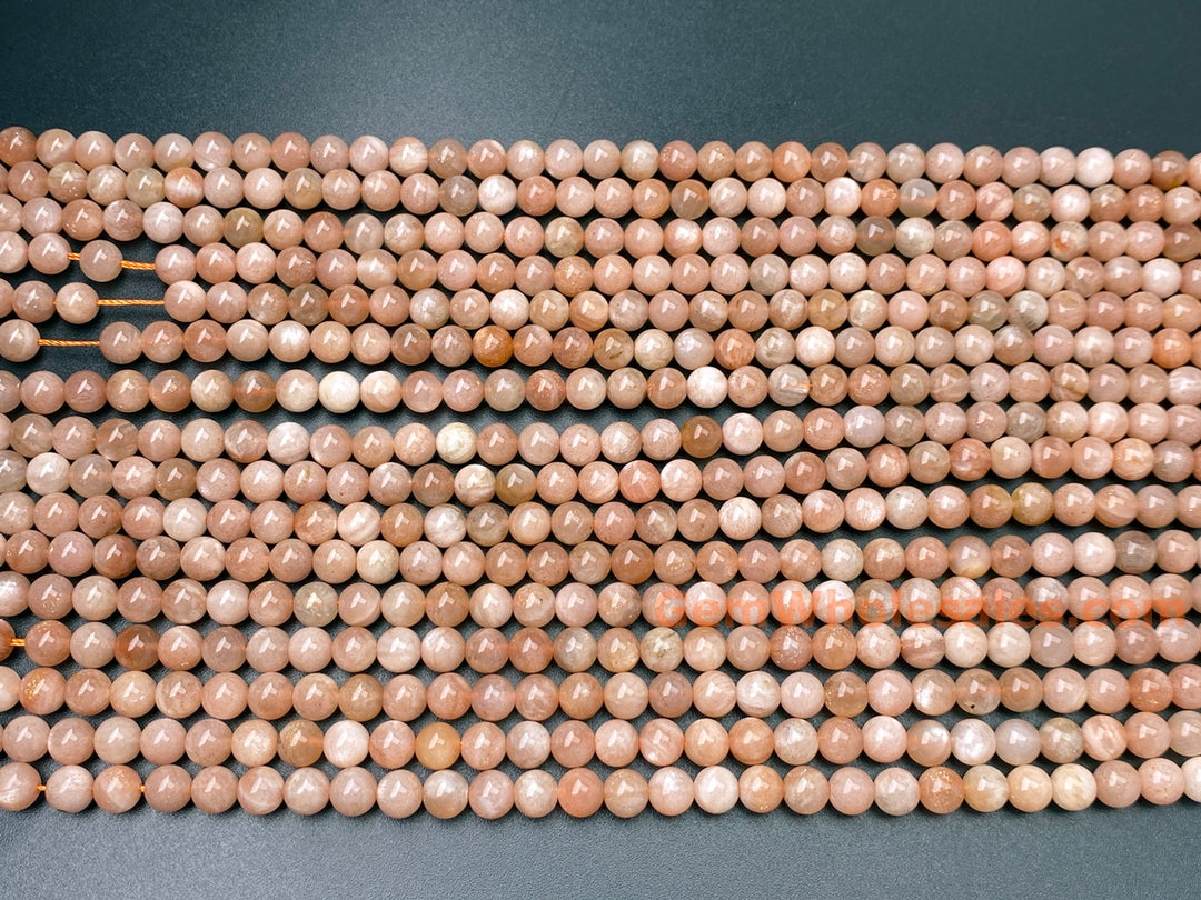 15.5" 6mm natural Sunstone round gemstone beads