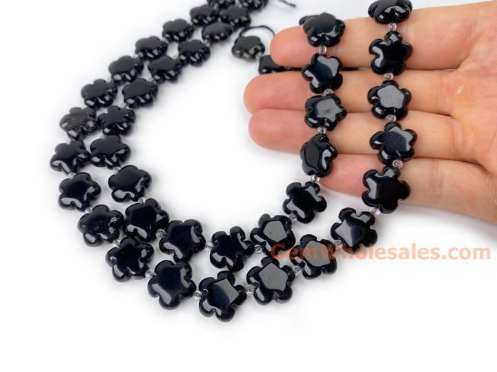 15" 15mm/20mm natural rainbow black obsidian flower Gemstone beads