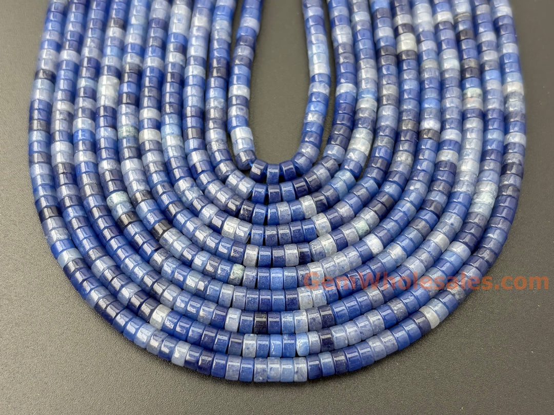 15.5" 2x4mm Natural blue aventurine Heishi gemstone jewelry beads