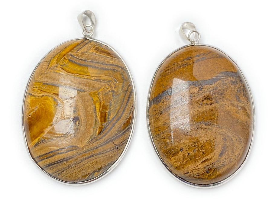 30x40mm natural Iron tiger eye stone oval pendant
