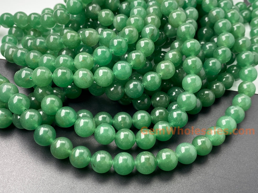 15" 10mm/12mm natural Deep green aventurine round beads