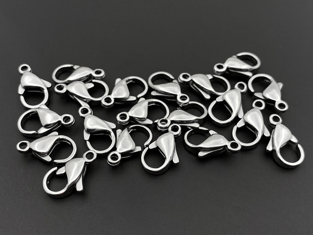20PCS 12x6mm Stainless steel metal jewelry lobster claw clasps