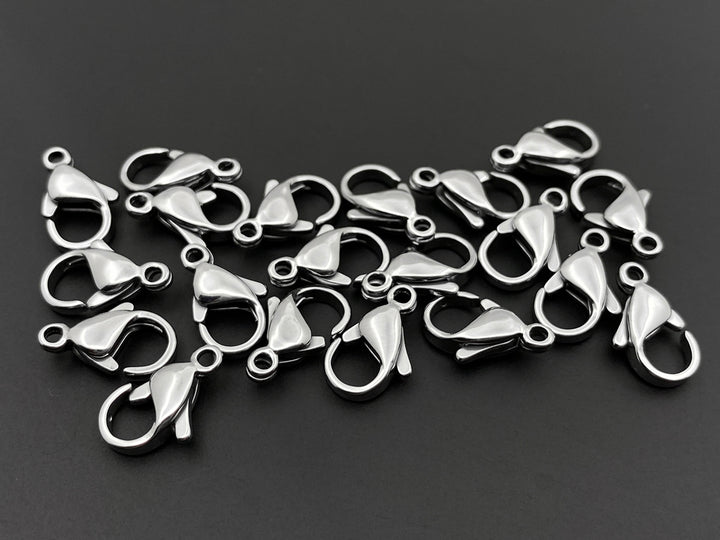 20PCS 12x6mm Stainless steel metal jewelry lobster claw clasps