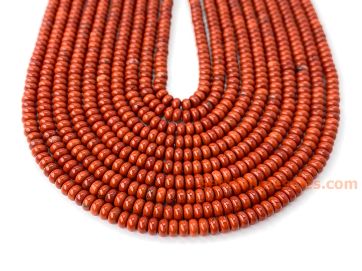 15.5" 2x4mm Natural red jasper rondelle/heishi beads