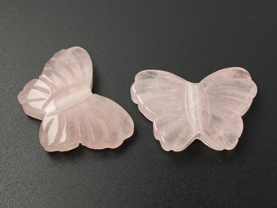 1PC 28x38mm natural Rose quartz carving butterfly pendant