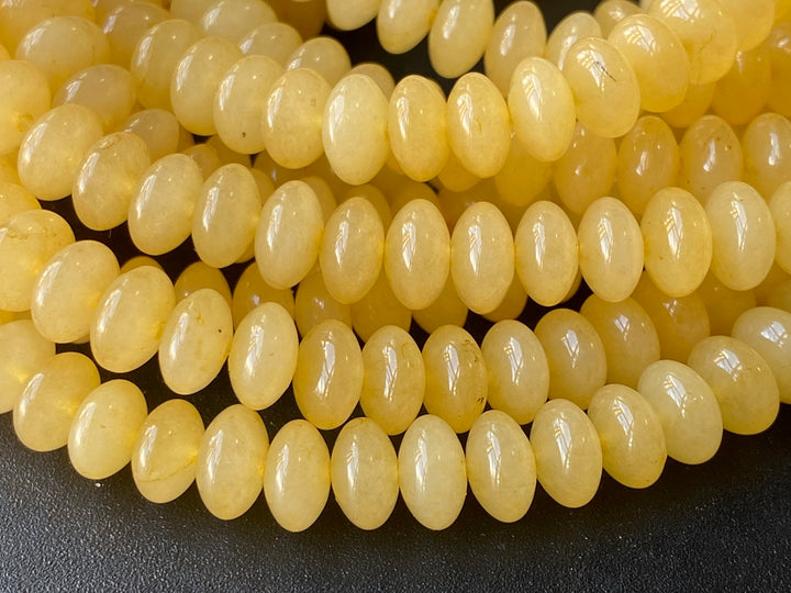 15.5" 8x4mm Natural yellow jade rondelle beads,disc beads, roundel beads 8x4mm