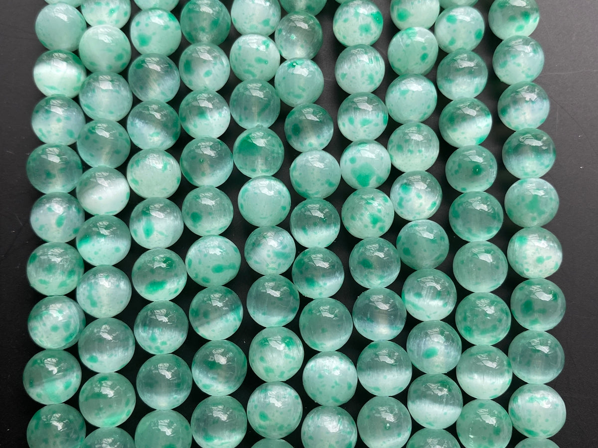 15" 8mm green color calcite stone round beads