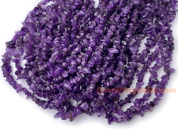 32" Natural Amethyst 5x10mm chips ,purple gemstone small chips