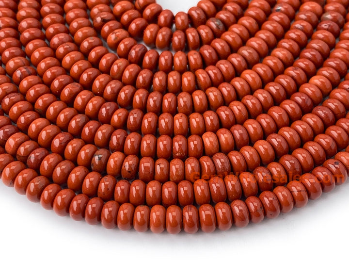 15.5" 2x4mm Natural red jasper rondelle/heishi beads