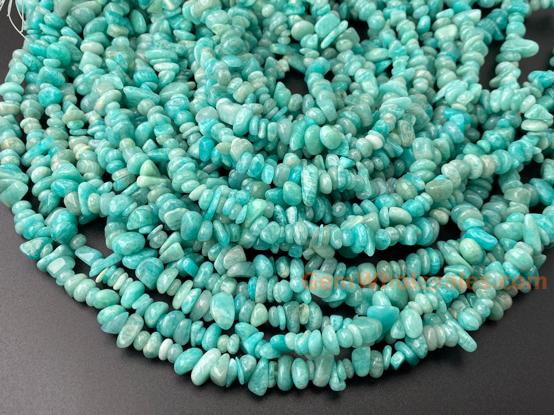 5x10mm Natural Amazonite stone chips beads, 32"