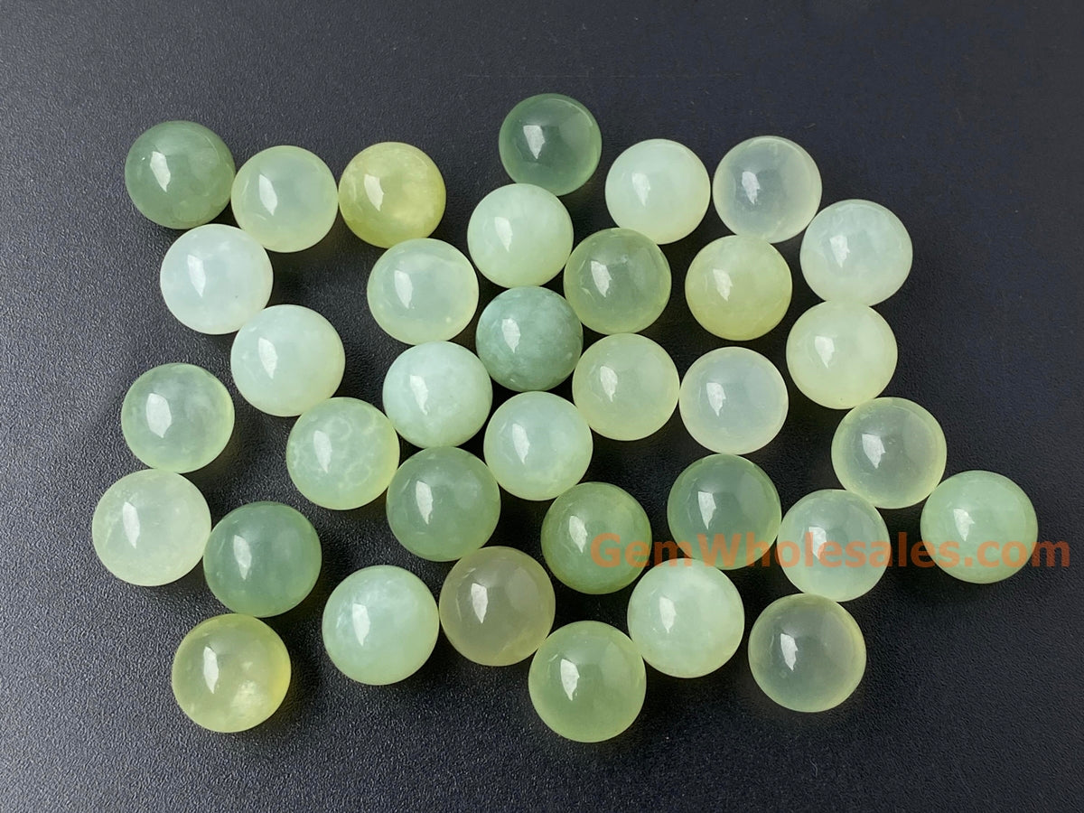 10PCS 10mm natural new jade undrilled green round single stone beads