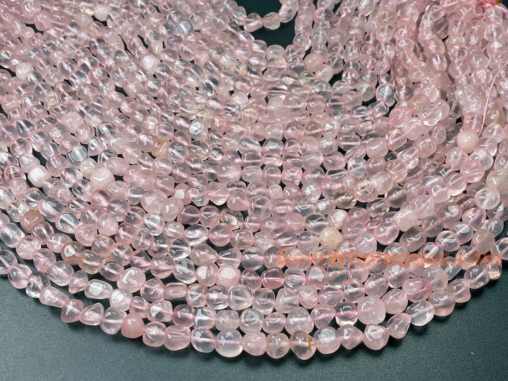 15.5" 8x10mm Natural rose quartz pebbles/nugget beads