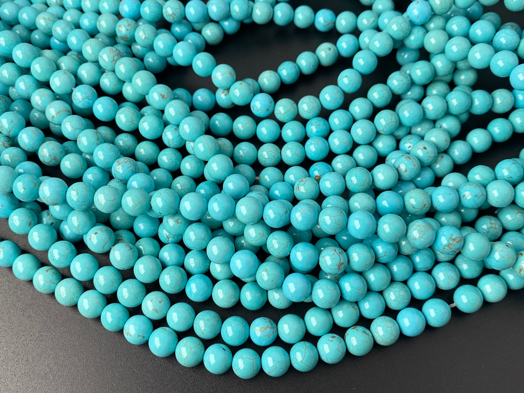 15.5" 6mm/8mm/10mm/12mm Blue howlite stone round beads