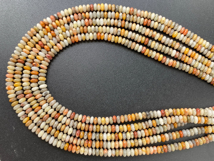 15.5" 2x4mm Natural crazy agate rondelle beads, roundel beads