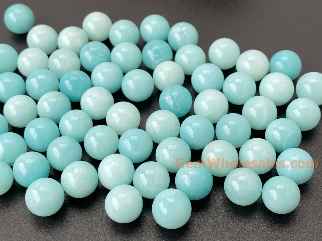 10pcs 8mm Natural amazonite stone Undrilled round beads