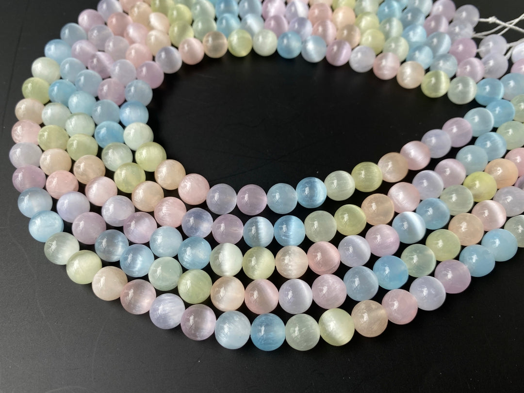 15" 8mm Multi rainbow color calcite stone round beads