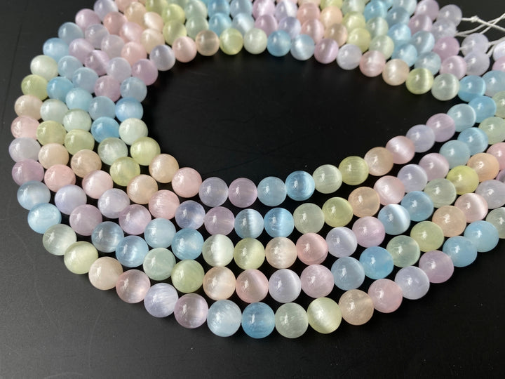 15" 8mm Multi rainbow color calcite stone round beads
