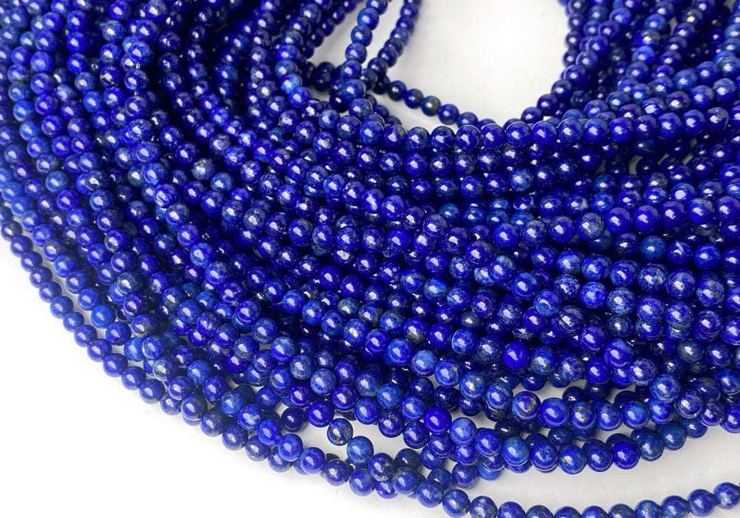 15.75" AA 4mm Genuine Natural Lapis lazuli stone round beads gemstone