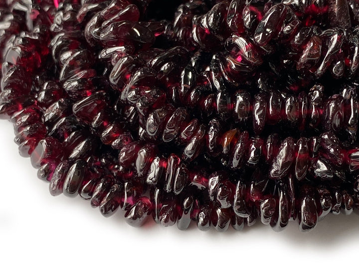 32" AA 5x10mm Natural red Garnet stone chips beads, nice polish