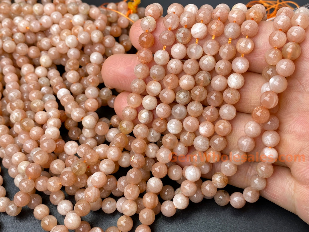 15.5" 6mm natural Sunstone round gemstone beads