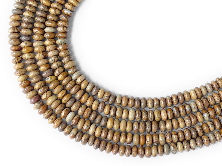2x4mm Natural picture jasper stone rondelle beads, roundel beads