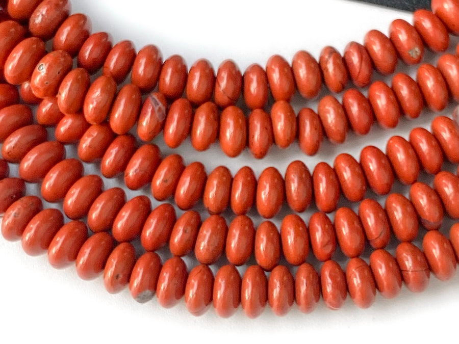 15.5" 2x4mm Natural red jasper rondelle beads, roundel beads