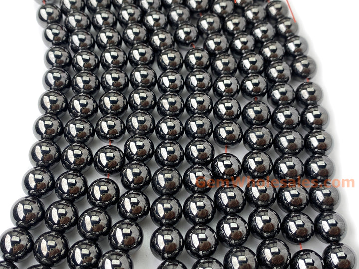 Magnetic hematite stone 6mm/8mm/10mm round beads, 15.5"