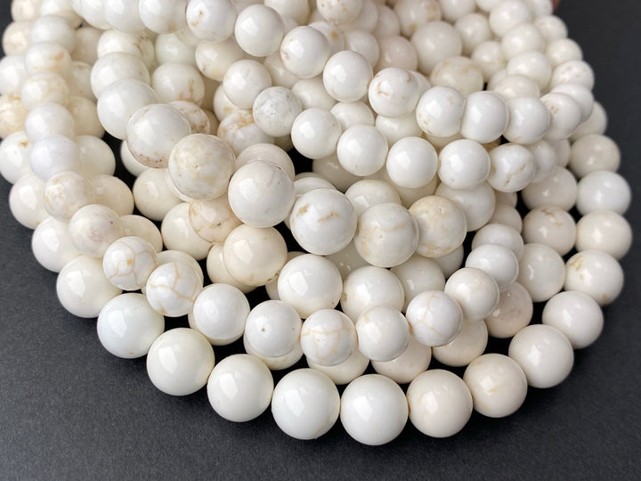 15.5" 6mm/8mm Natural Cream White howlite round beads, Ivory beige
