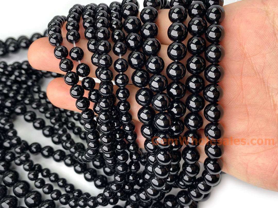 15.5" 4mm black Agate(onyx) Round beads for jewelry making
