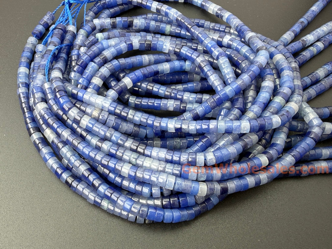 15.5" 2x4mm Natural blue aventurine Heishi gemstone jewelry beads