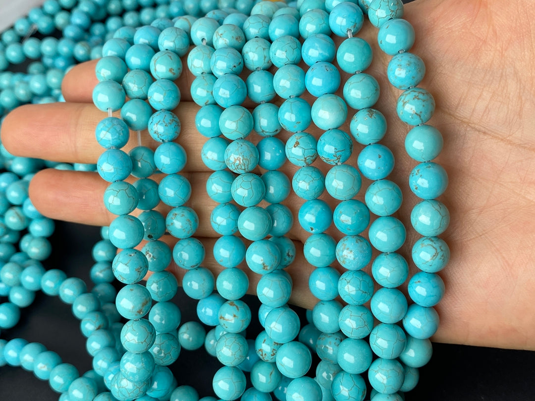 15.5" 6mm/8mm/10mm/12mm Blue howlite stone round beads