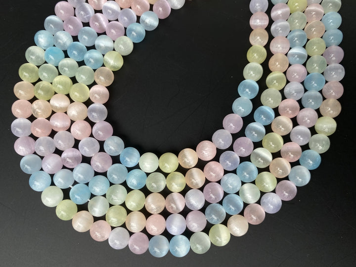 15" 8mm Multi rainbow color calcite stone round beads