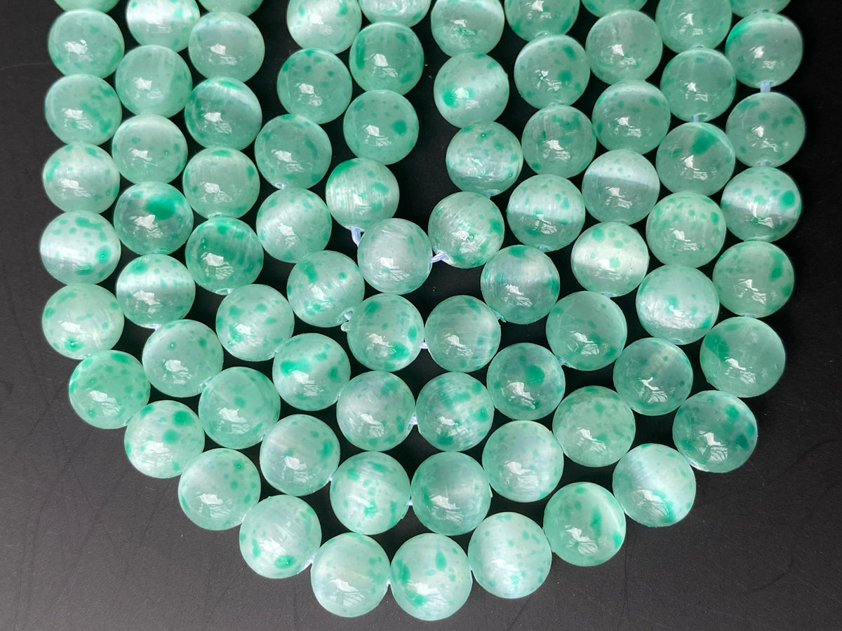 15" 8mm green color calcite stone round beads